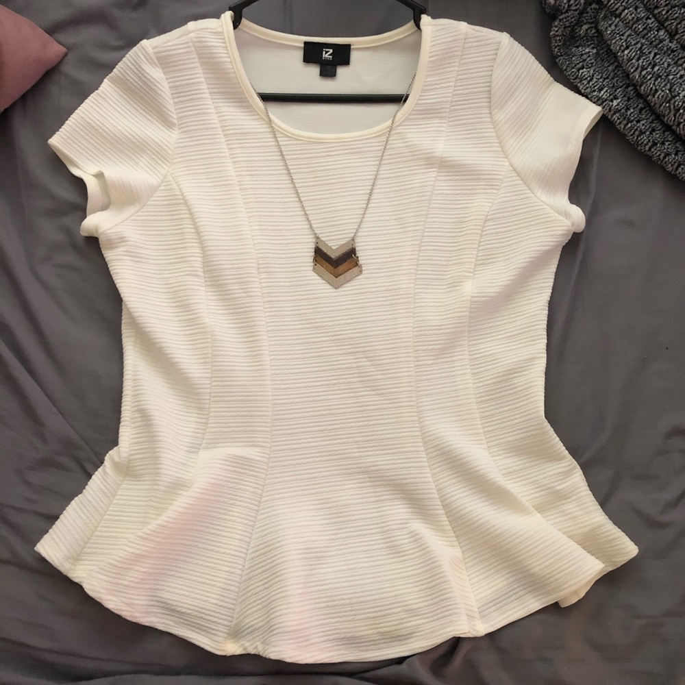 Like new white peplum top